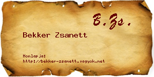 Bekker Zsanett névjegykártya