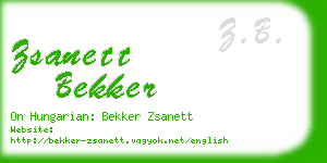 zsanett bekker business card